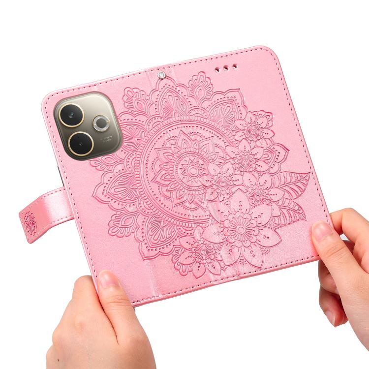 For OPPO A5 Pro 5G Global Seven-petal Flowers Embossing Leather Phone Case