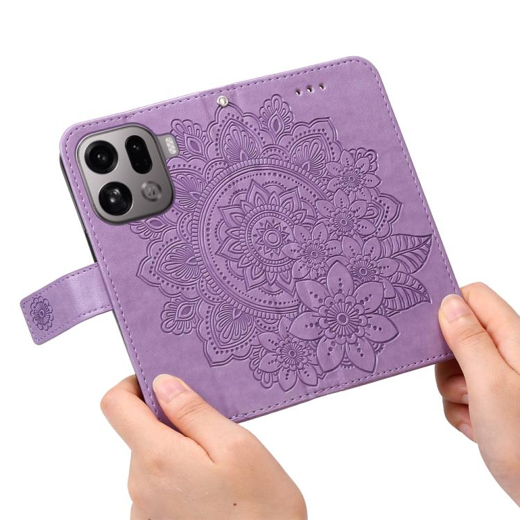 For OPPO Find X9 Pro Seven-petal Flowers Embossing Leather Phone Case