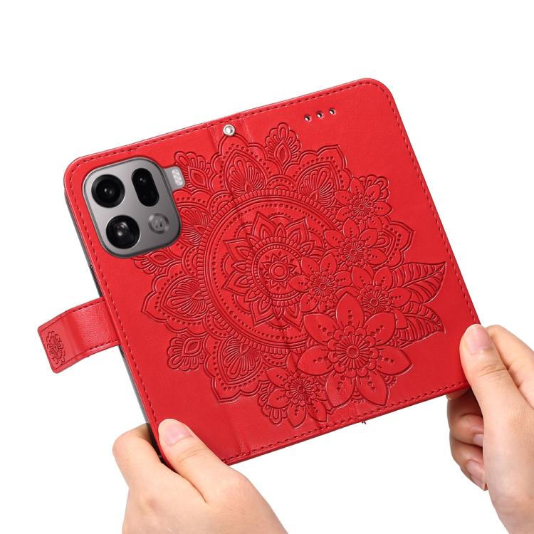 For OPPO Find X9 Pro Seven-petal Flowers Embossing Leather Phone Case