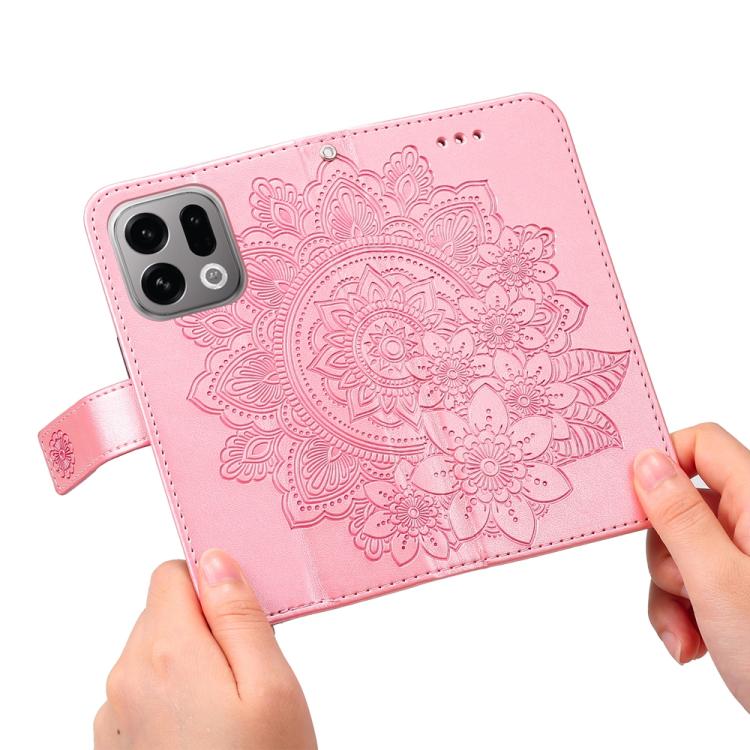 For OPPO Find X9 Seven-petal Flowers Embossing Leather Phone Case