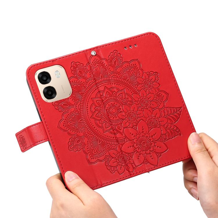 For OPPO A6 4G / 5G / A6x 5G Global Seven-petal Flowers Embossing Leather Phone Case