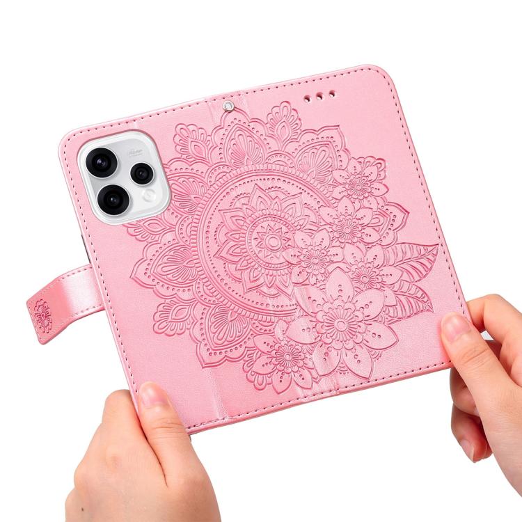 For OPPO Reno15 5G Global / Reno 15c 5G Seven-petal Flowers Embossing Leather Phone Case