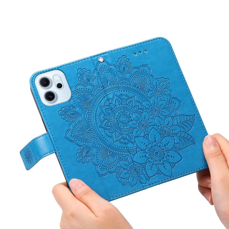 For OPPO Reno15 F 5G Seven-petal Flowers Embossing Leather Phone Case