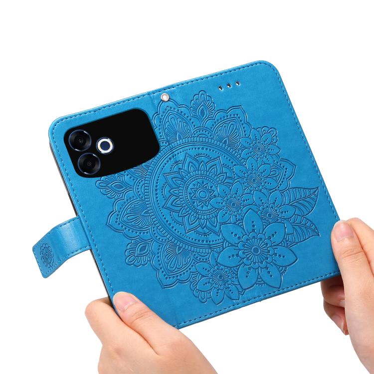 For OPPO F33 Pro 5G Seven-petal Flowers Embossing Leather Phone Case