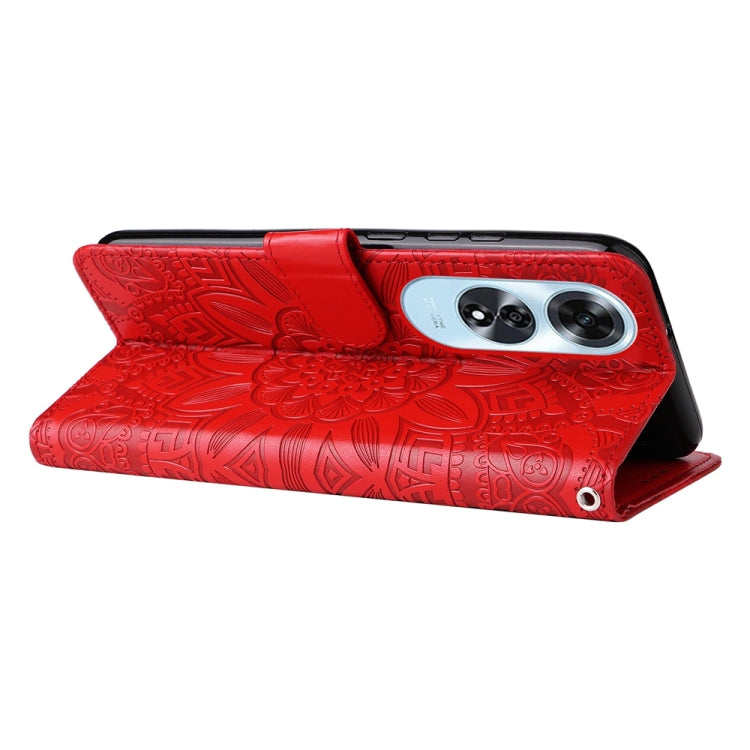 For OPPO A60 4G Global Embossed Sunflower Leather Phone Case