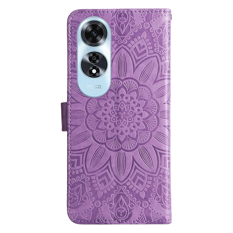 For OPPO A60 4G Global Embossed Sunflower Leather Phone Case