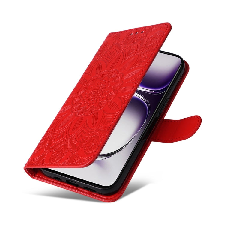 For OPPO Reno12 5G Global Embossed Sunflower Leather Phone Case