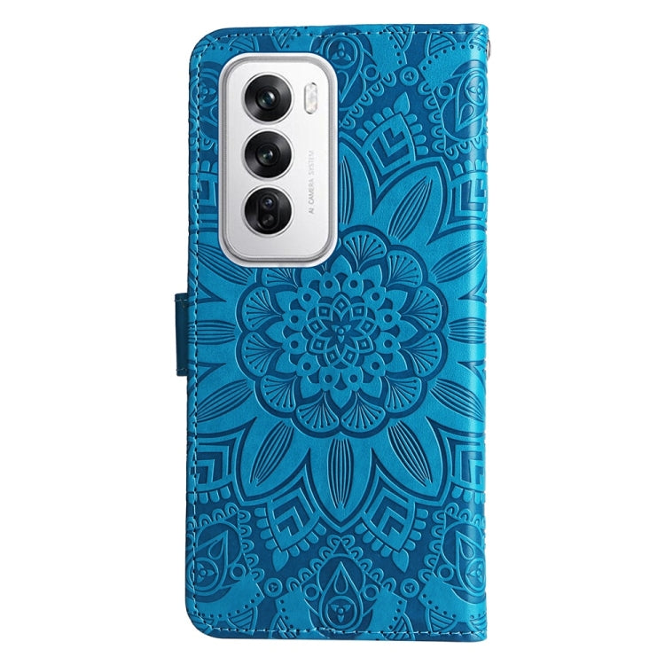 For OPPO Reno12 5G Global Embossed Sunflower Leather Phone Case