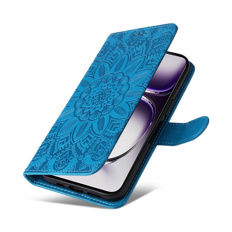 For OPPO Reno12 5G Global Embossed Sunflower Leather Phone Case