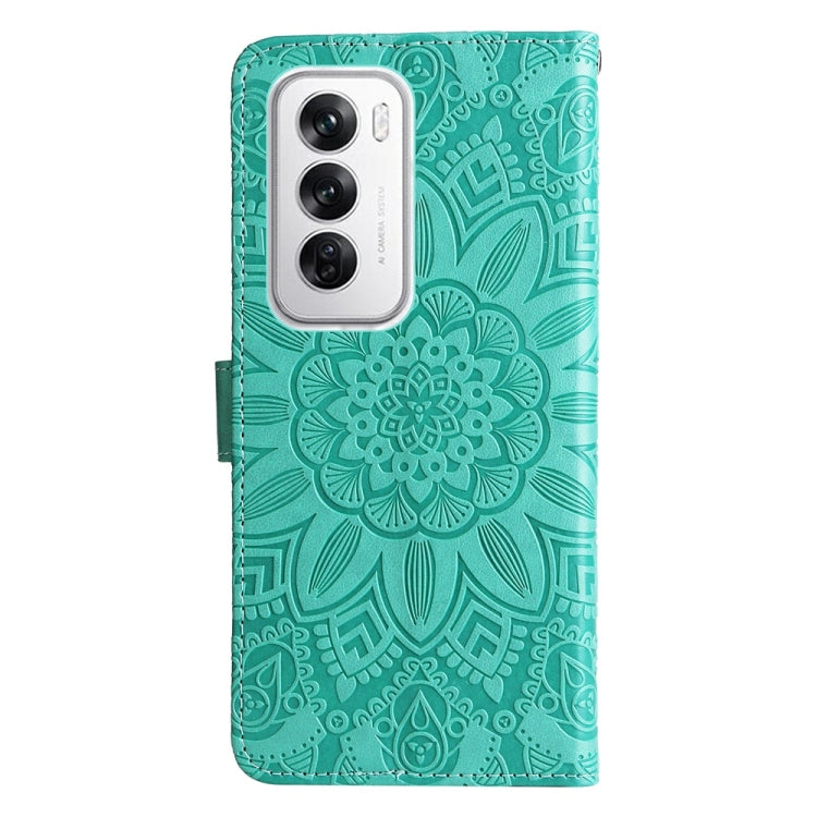 For OPPO Reno12 5G Global Embossed Sunflower Leather Phone Case