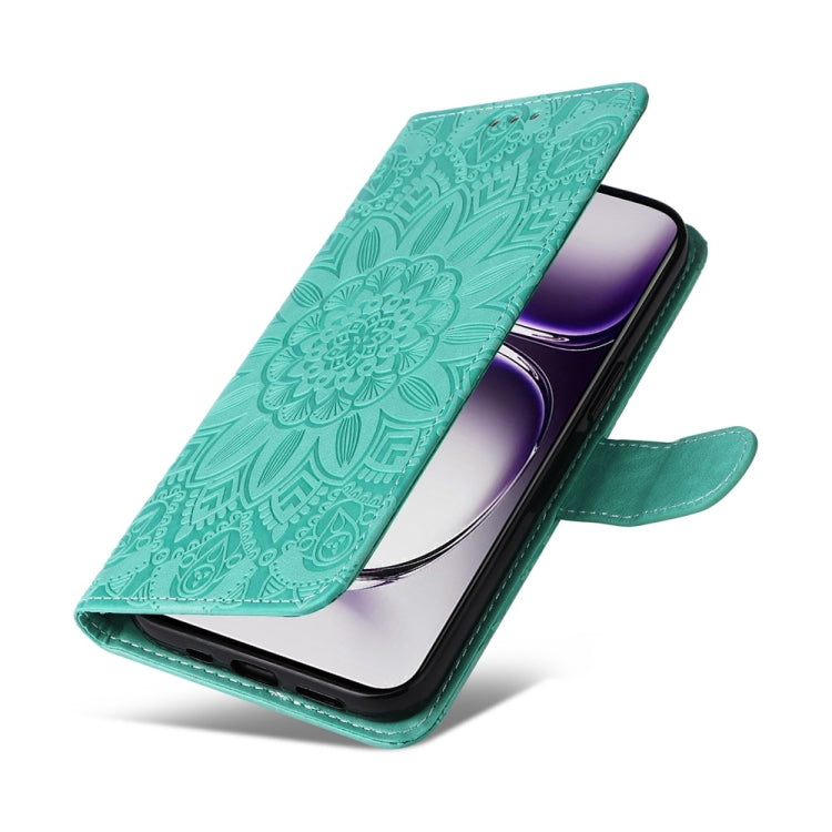 For OPPO Reno12 5G Global Embossed Sunflower Leather Phone Case