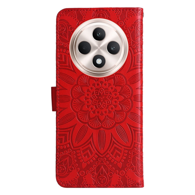 For OPPO Reno12 F 5G Global / Reno12 F 4G Embossed Sunflower Leather Phone Case