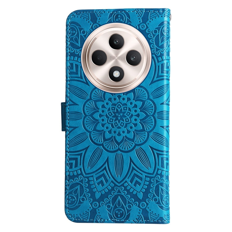 For OPPO Reno12 F 5G Global / Reno12 F 4G Embossed Sunflower Leather Phone Case