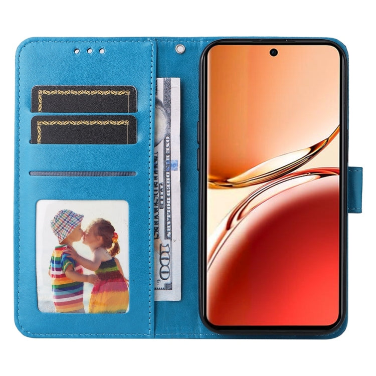 For OPPO Reno12 F 5G Global / Reno12 F 4G Embossed Sunflower Leather Phone Case