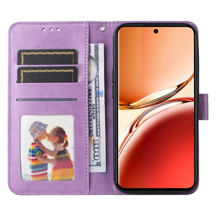 For OPPO Reno12 F 5G Global / Reno12 F 4G Embossed Sunflower Leather Phone Case