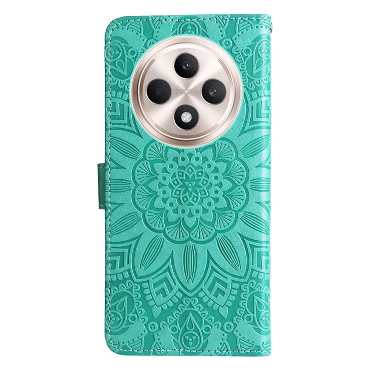 For OPPO Reno12 F 5G Global / Reno12 F 4G Embossed Sunflower Leather Phone Case