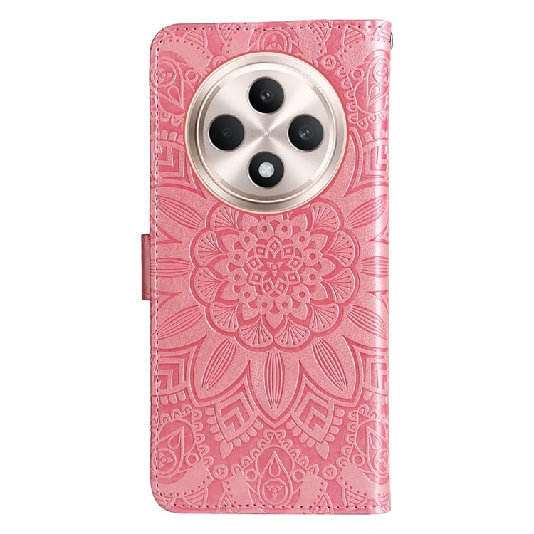 For OPPO Reno12 F 5G Global / Reno12 F 4G Embossed Sunflower Leather Phone Case