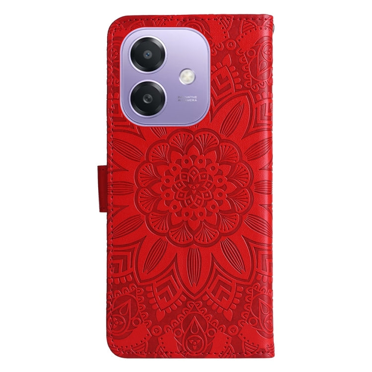 For OPPO A5x 4G / 5G / A3x 4G / 5G India Embossed Sunflower Leather Phone Case