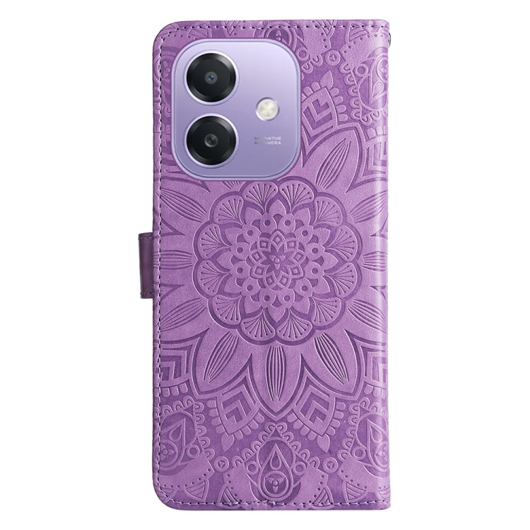 For OPPO A5x 4G / 5G / A3x 4G / 5G India Embossed Sunflower Leather Phone Case