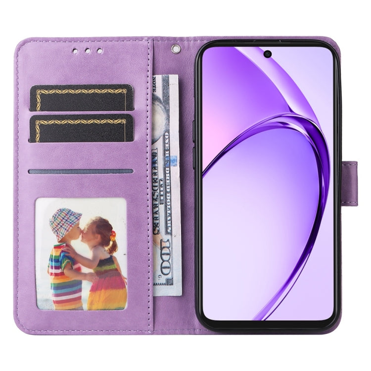 For OPPO A5x 4G / 5G / A3x 4G / 5G India Embossed Sunflower Leather Phone Case