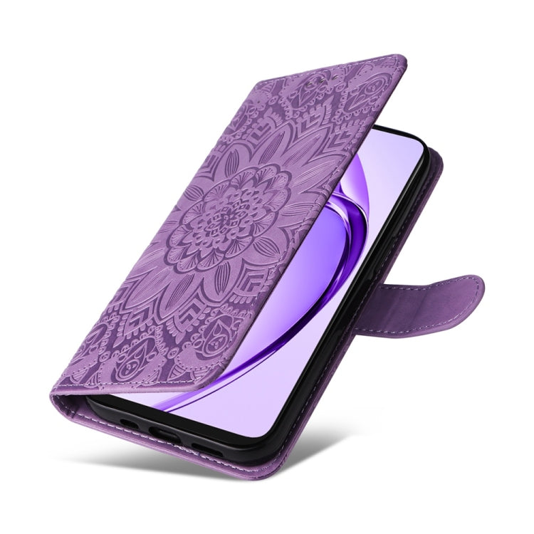 For OPPO A5x 4G / 5G / A3x 4G / 5G India Embossed Sunflower Leather Phone Case