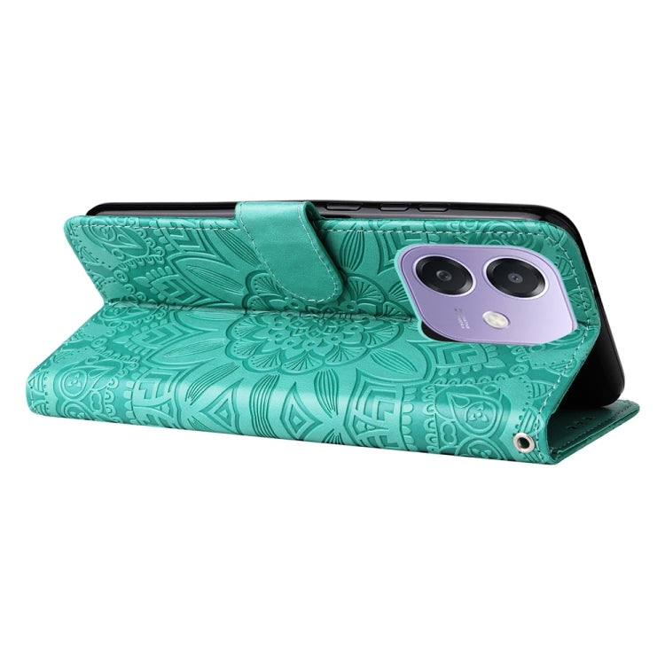 For OPPO A5x 4G / 5G / A3x 4G / 5G India Embossed Sunflower Leather Phone Case