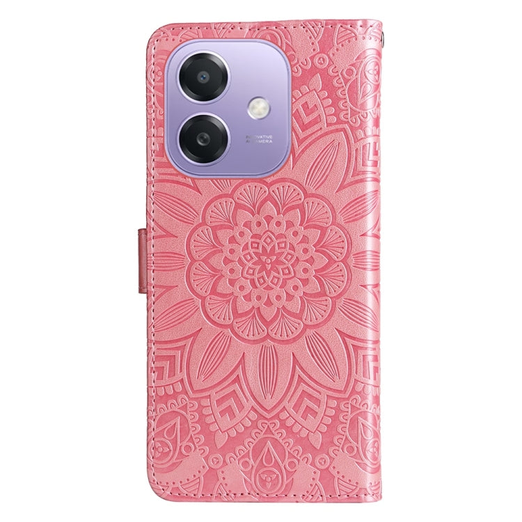For OPPO A5x 4G / 5G / A3x 4G / 5G India Embossed Sunflower Leather Phone Case