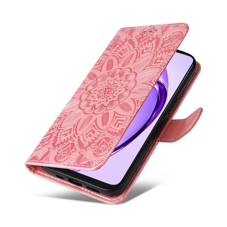 For OPPO A5x 4G / 5G / A3x 4G / 5G India Embossed Sunflower Leather Phone Case