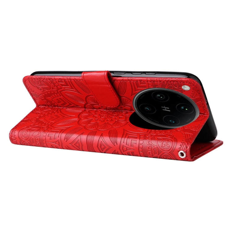 For OPPO Find X8 Pro Embossed Sunflower Leather Phone Case