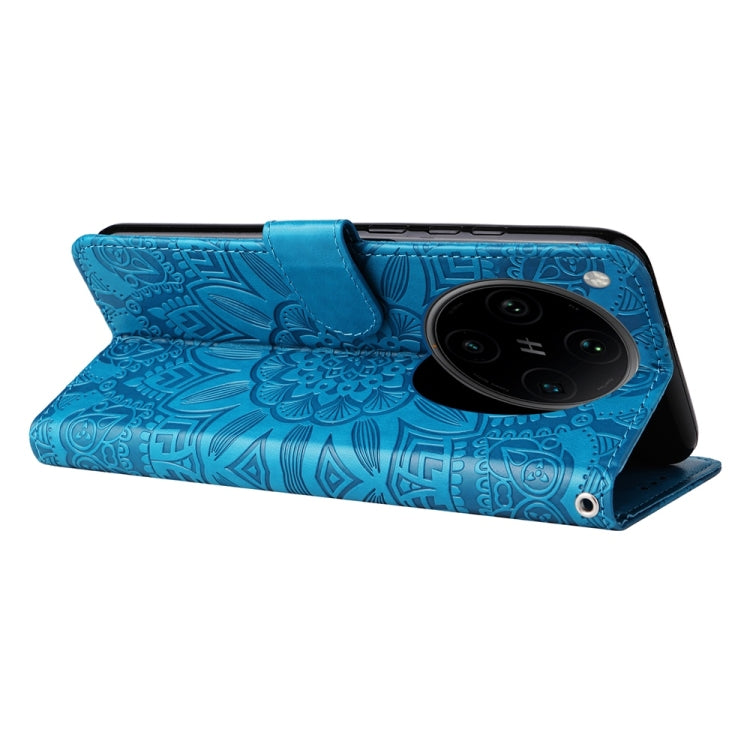 For OPPO Find X8 Pro Embossed Sunflower Leather Phone Case