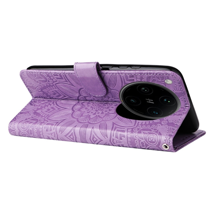 For OPPO Find X8 Pro Embossed Sunflower Leather Phone Case