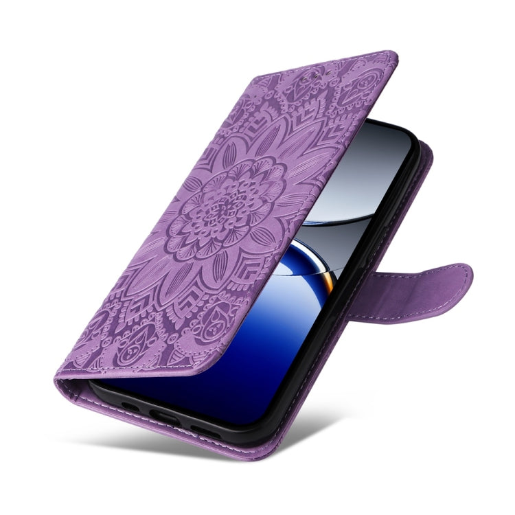 For OPPO Find X8 Pro Embossed Sunflower Leather Phone Case