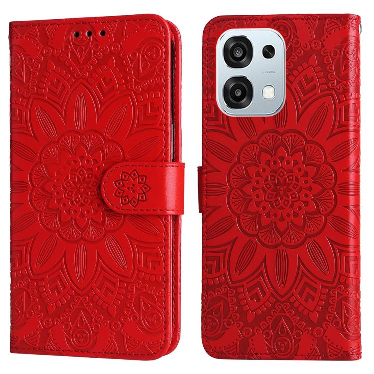 For OPPO A6 Pro 4G / 5G Global / F31 5G Embossed Sunflower Leather Phone Case