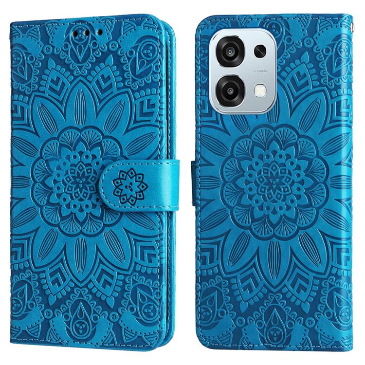 For OPPO A6 Pro 4G / 5G Global / F31 5G Embossed Sunflower Leather Phone Case