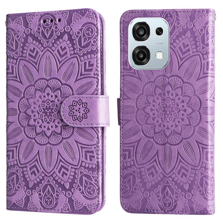 For OPPO A6 Pro 4G / 5G Global / F31 5G Embossed Sunflower Leather Phone Case
