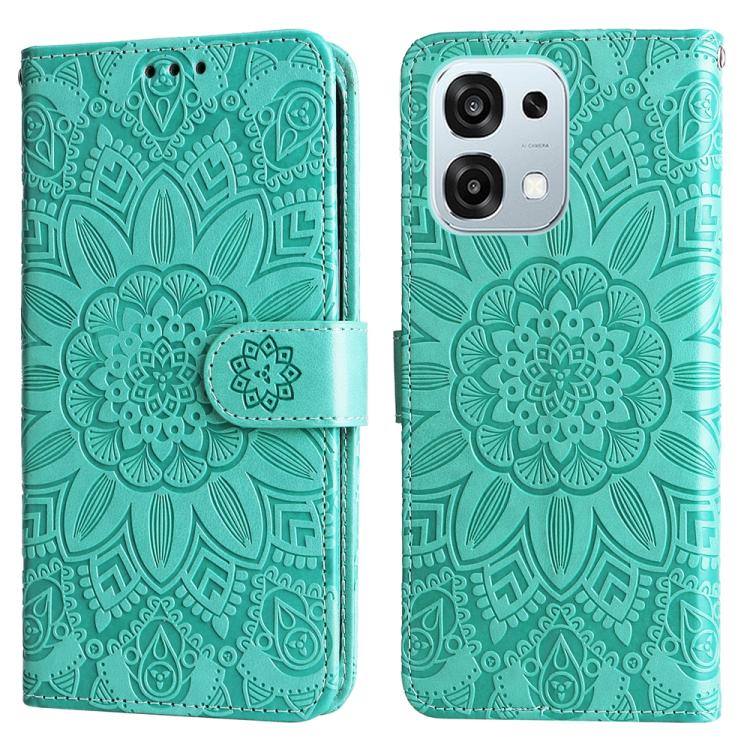 For OPPO A6 Pro 4G / 5G Global / F31 5G Embossed Sunflower Leather Phone Case