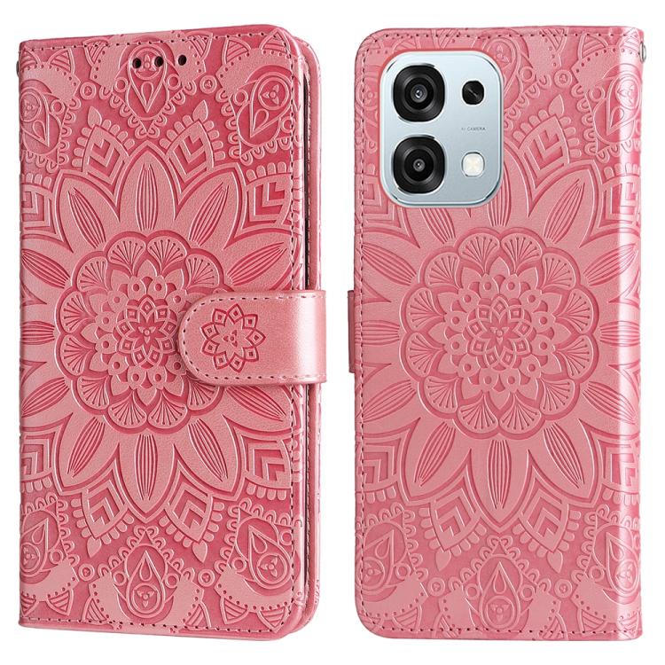 For OPPO A6 Pro 4G / 5G Global / F31 5G Embossed Sunflower Leather Phone Case