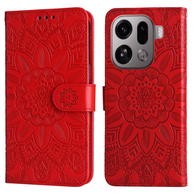 For OPPO Find X9 Pro Embossed Sunflower Leather Phone Case