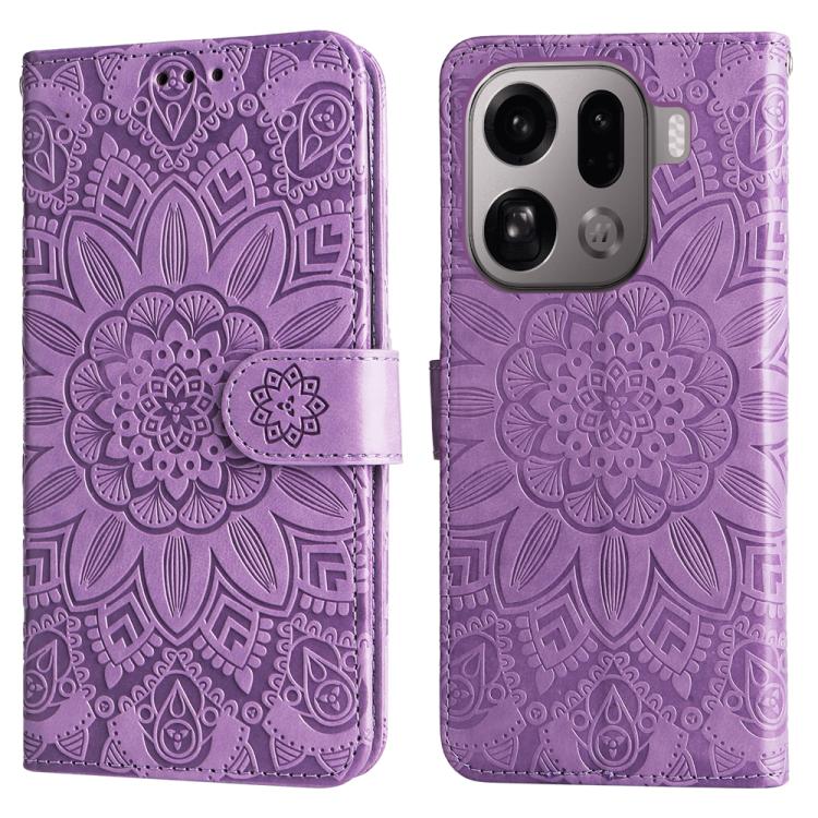 For OPPO Find X9 Pro Embossed Sunflower Leather Phone Case