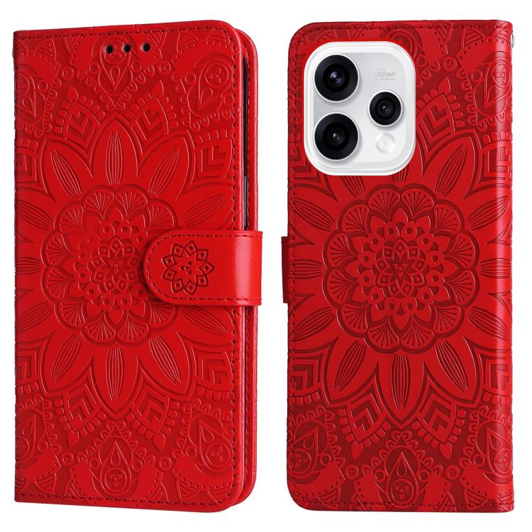 For OPPO Reno15 5G Global / Reno 15c 5G Embossed Sunflower Leather Phone Case
