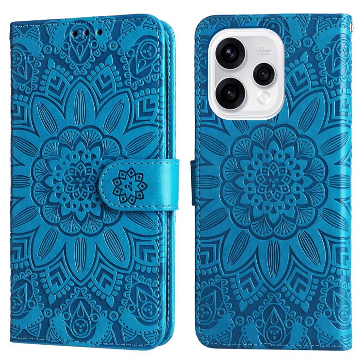For OPPO Reno15 5G Global / Reno 15c 5G Embossed Sunflower Leather Phone Case