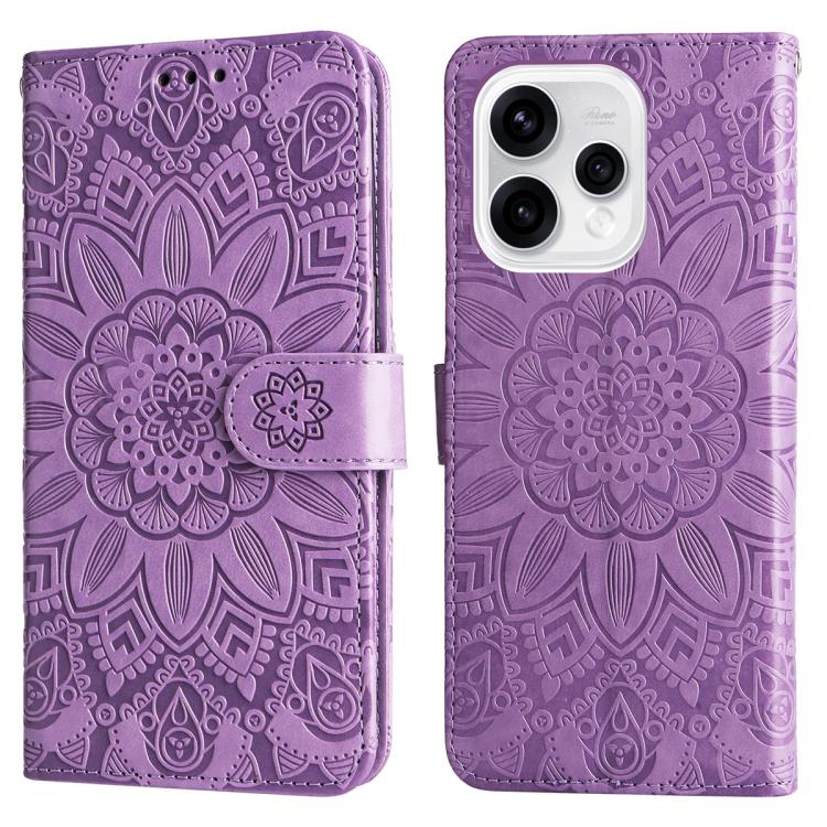 For OPPO Reno15 5G Global / Reno 15c 5G Embossed Sunflower Leather Phone Case