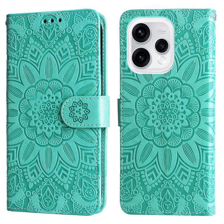 For OPPO Reno15 5G Global / Reno 15c 5G Embossed Sunflower Leather Phone Case