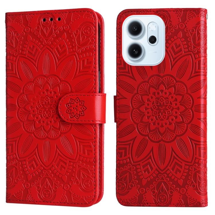 For OPPO Reno15 F 5G Embossed Sunflower Leather Phone Case