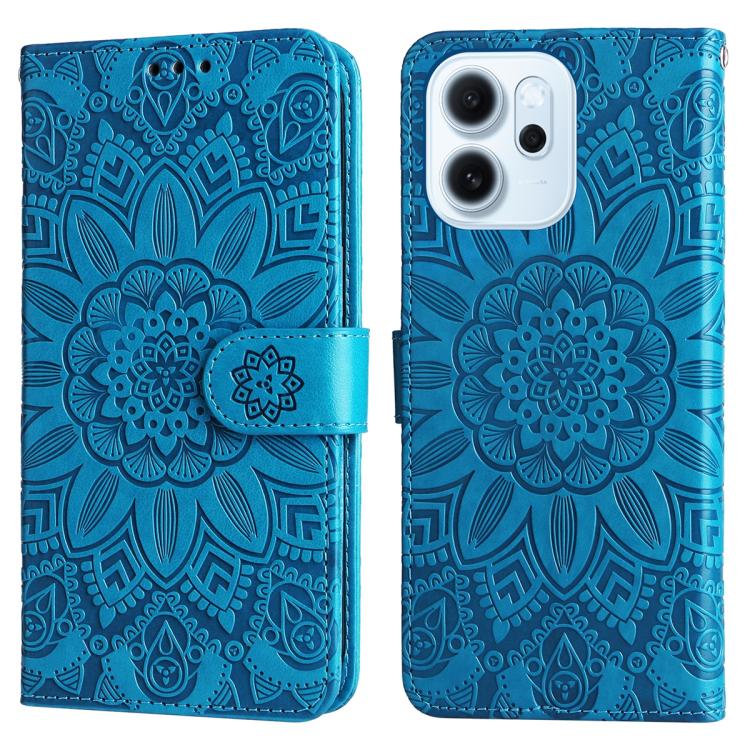 For OPPO Reno15 F 5G Embossed Sunflower Leather Phone Case