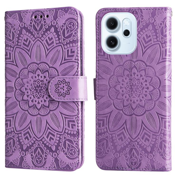 For OPPO Reno15 F 5G Embossed Sunflower Leather Phone Case