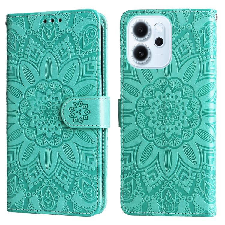 For OPPO Reno15 F 5G Embossed Sunflower Leather Phone Case