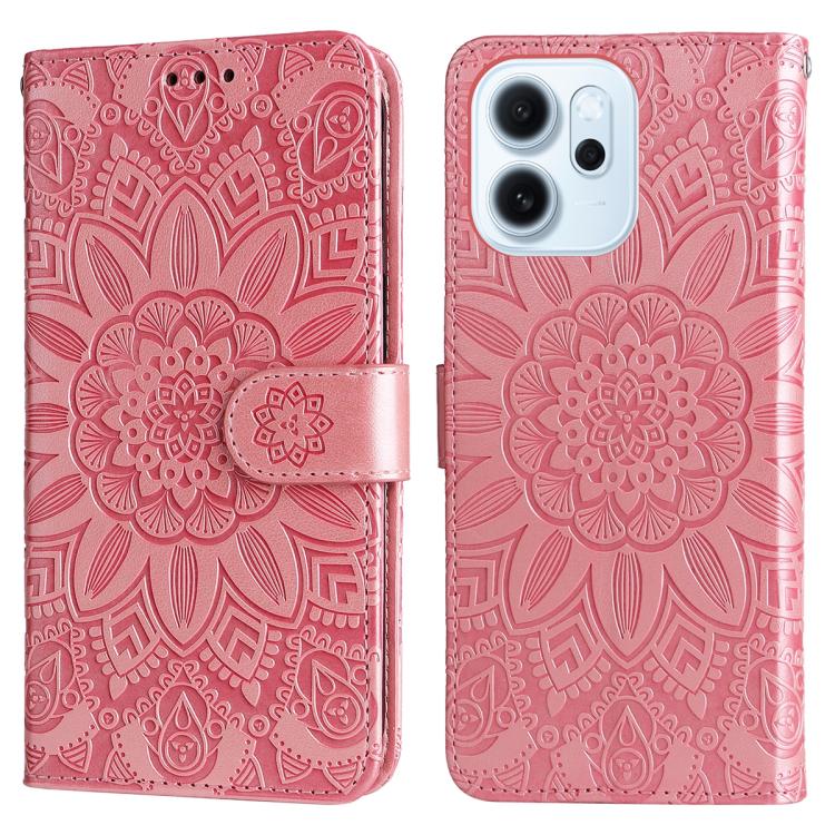 For OPPO Reno15 F 5G Embossed Sunflower Leather Phone Case