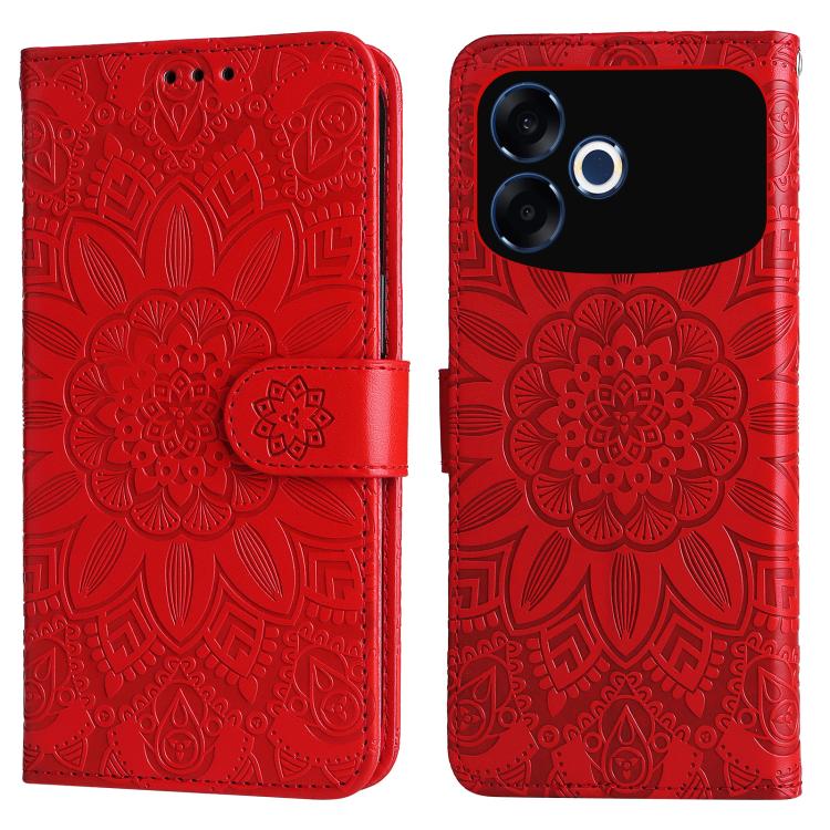 For OPPO F33 Pro 5G Embossed Sunflower Leather Phone Case