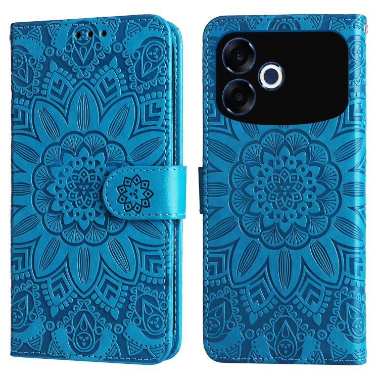 For OPPO F33 Pro 5G Embossed Sunflower Leather Phone Case